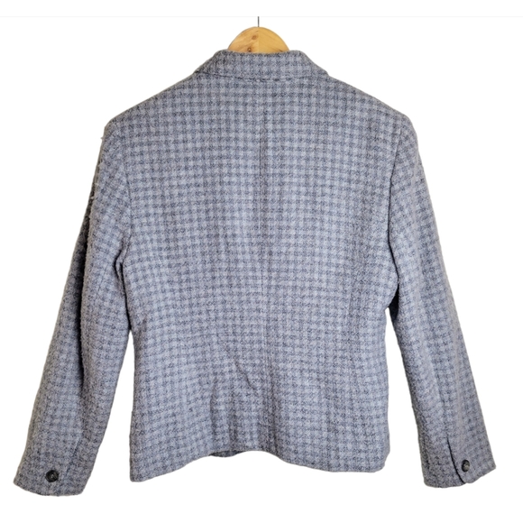 Jones New York Vintage Plaid Wool Blazer Gray Size 14 - Picture 7 of 9